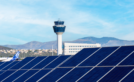 Solar panels at the Athens international airport