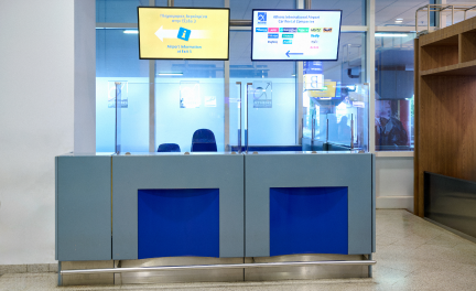 Information Booths at the Athens international airport