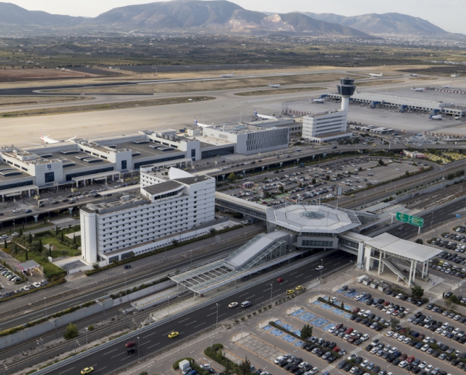 Aerial view of Athens International Airport