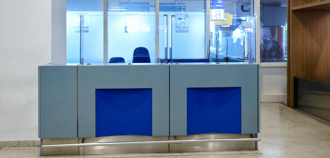 Information Booths at the Athens international airport