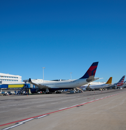 Airplanes of different airlines at Athens International airport