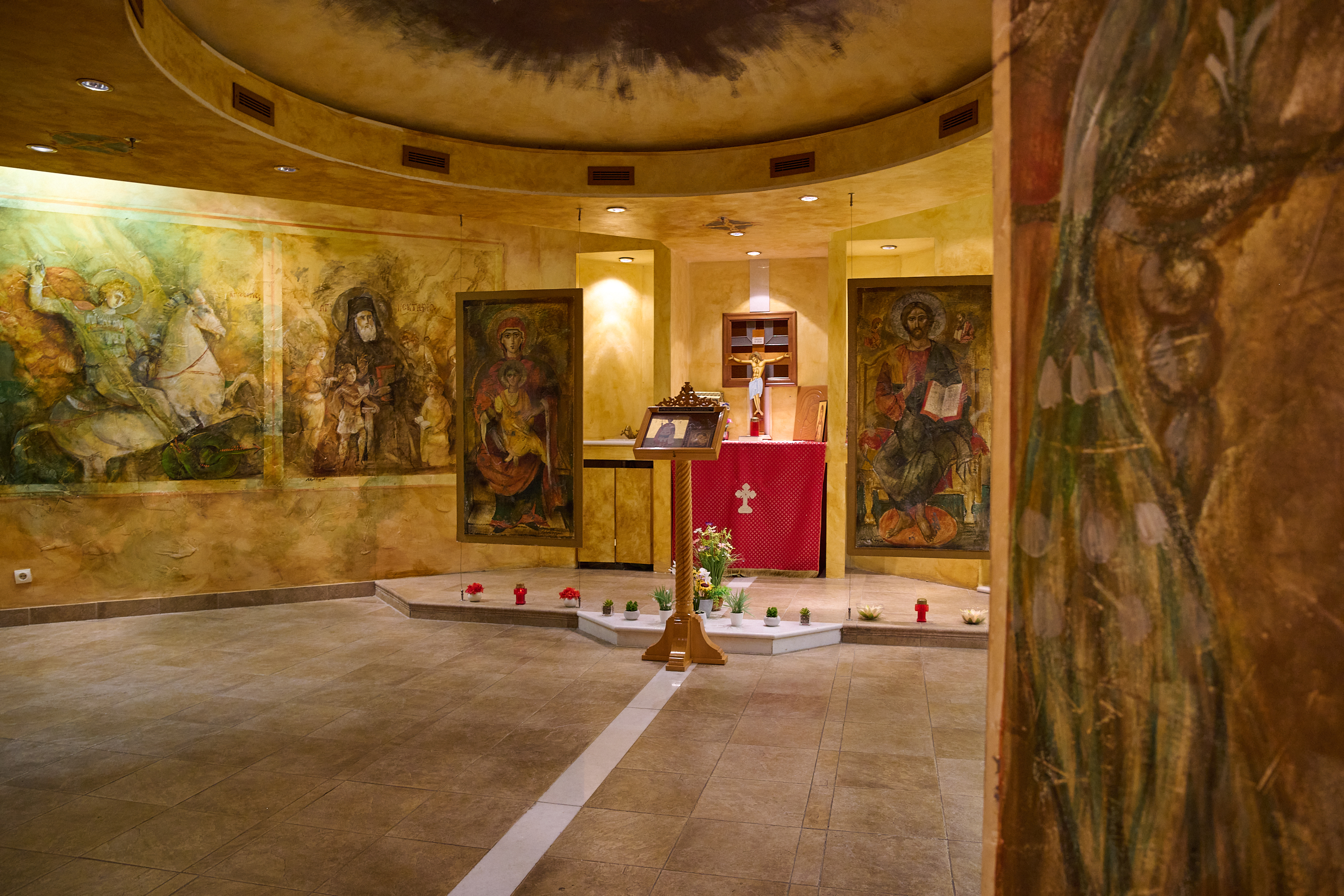 photo of a church at Athens international airport
