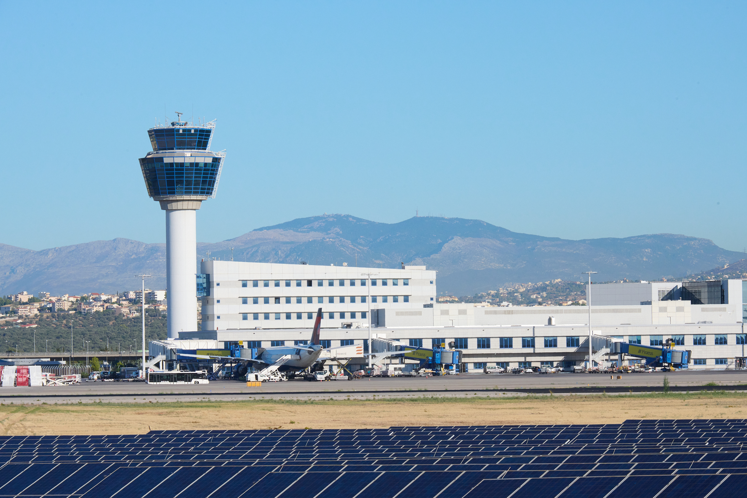 photo of the airport from the solar panels area