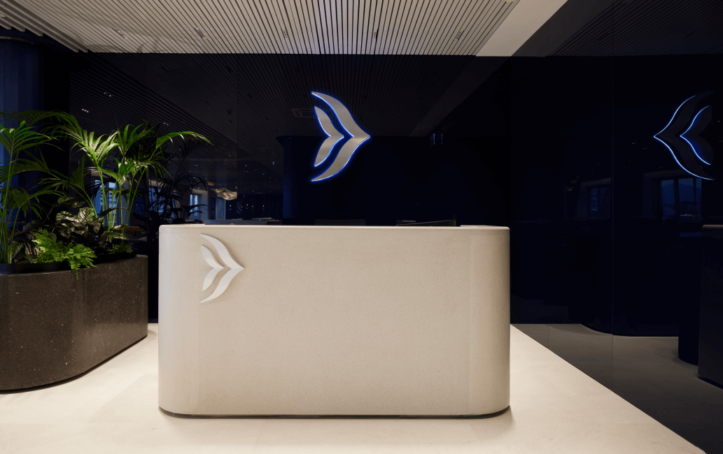 Reception of business lounge