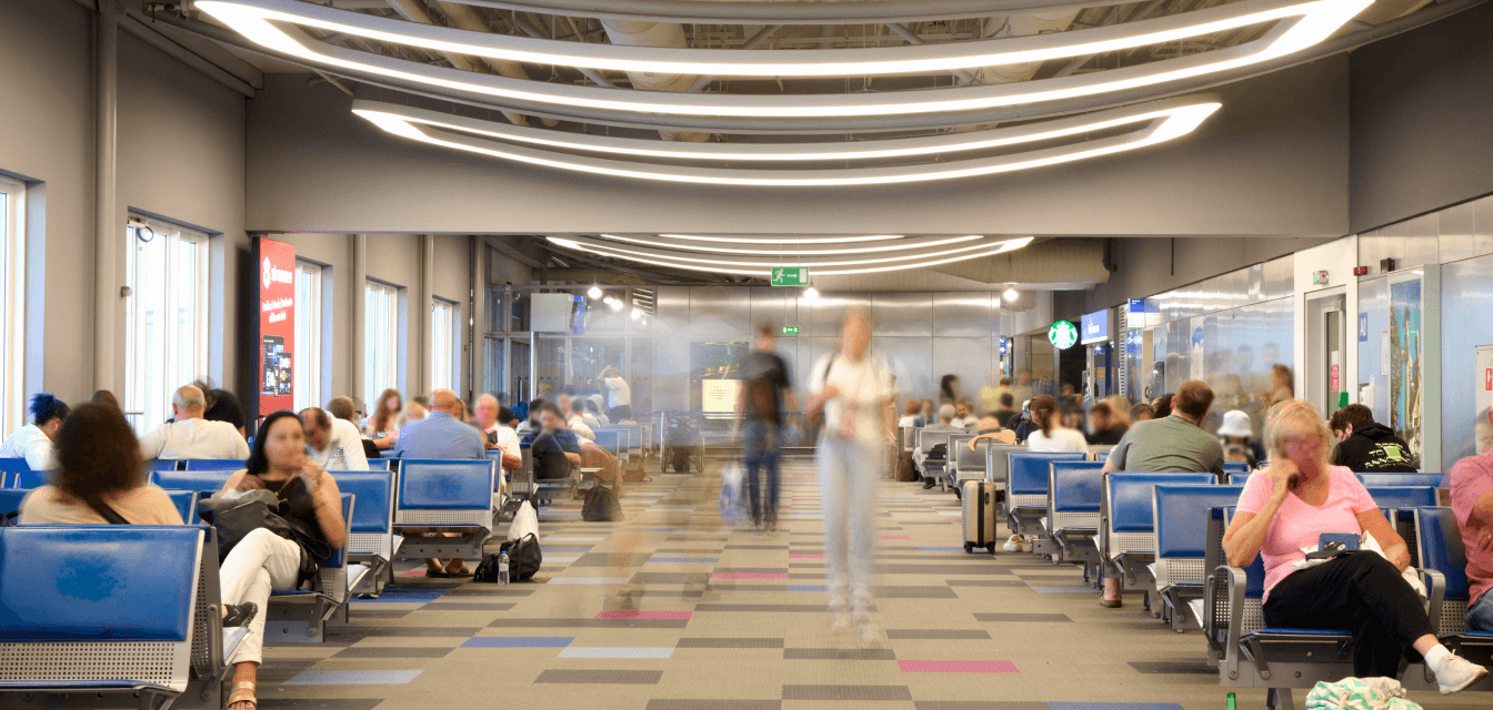 view inside the athens international airport