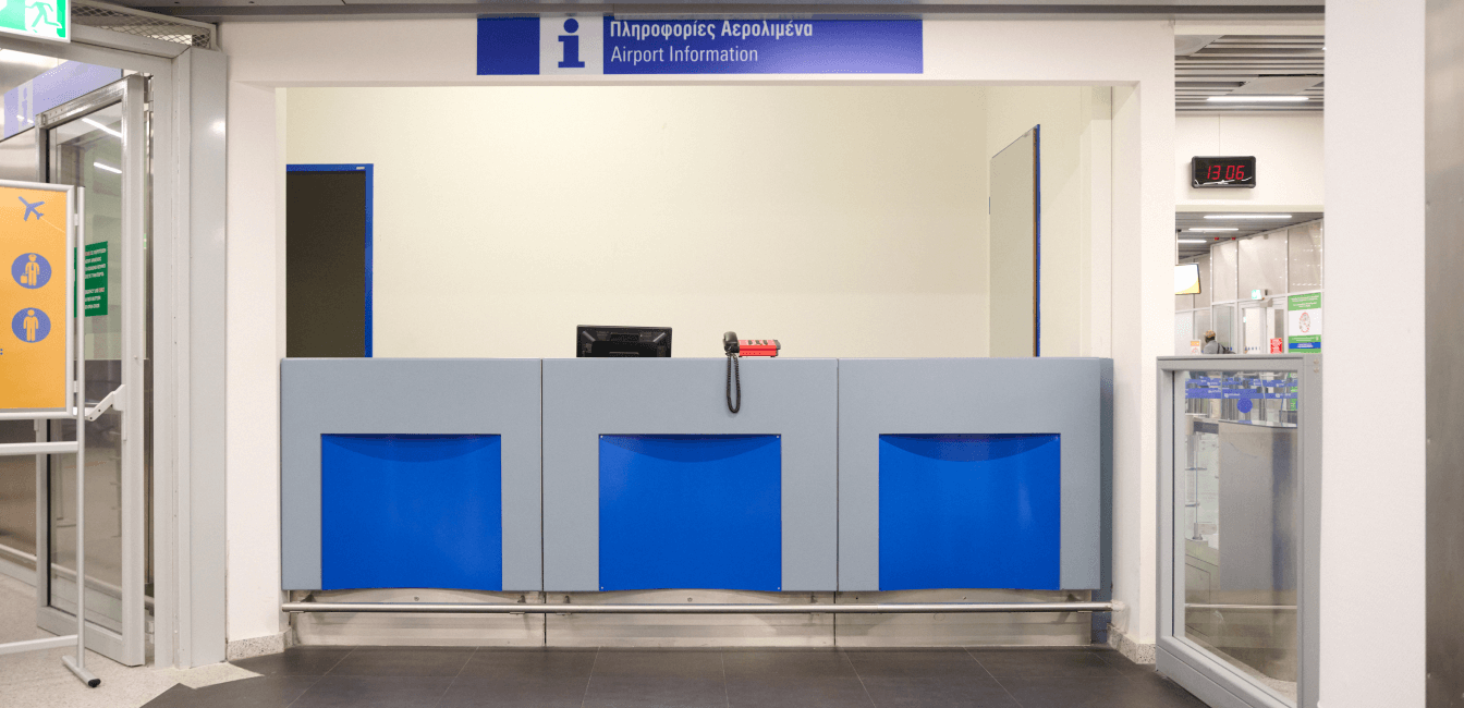 Information Booths at the Athens international airport