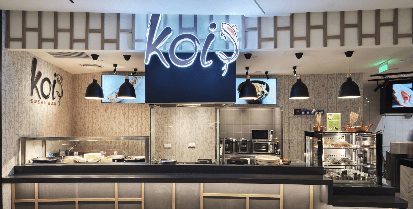 koi sushi bar store at Athens International Airport